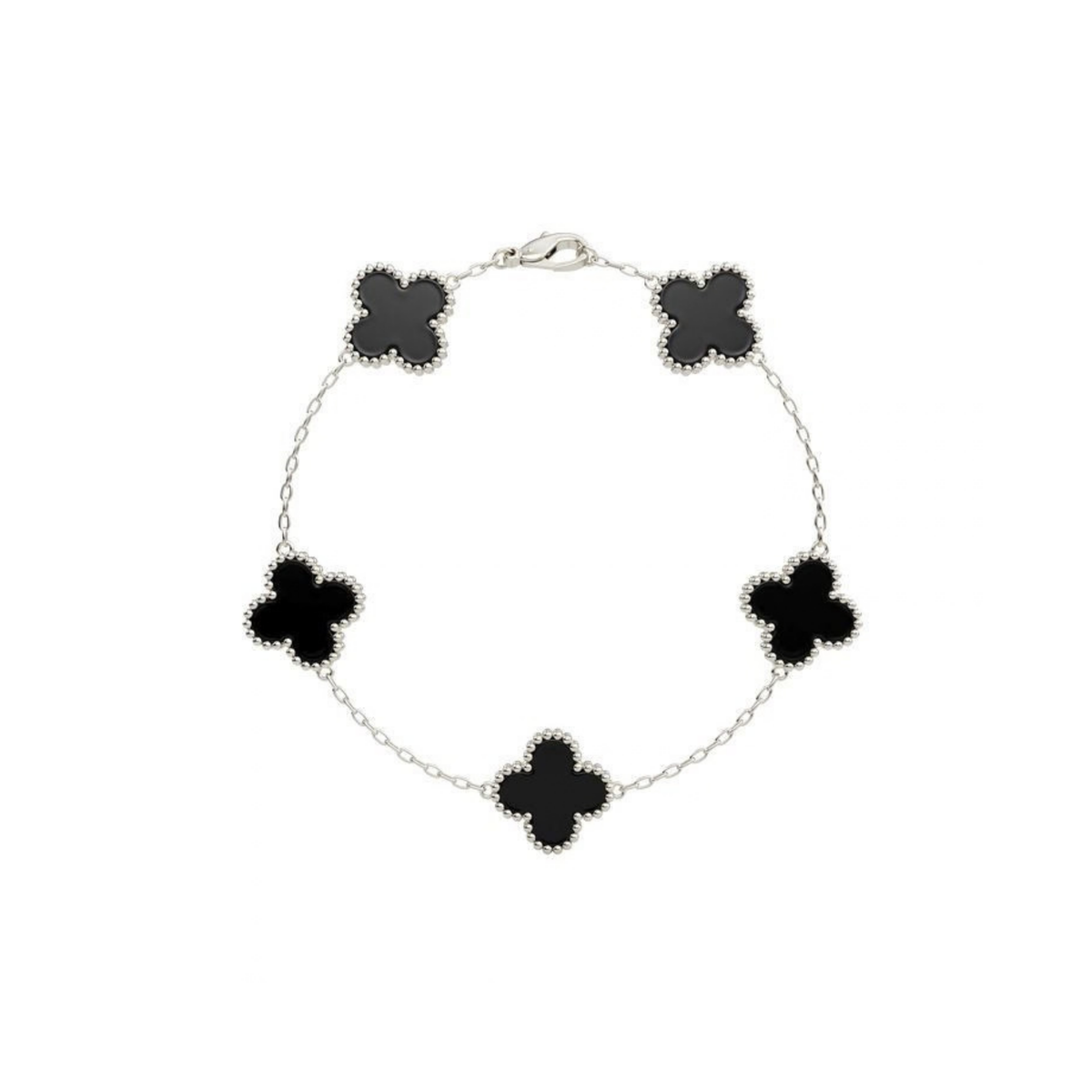 Yonca Model Bileklik Silver Beyaz
