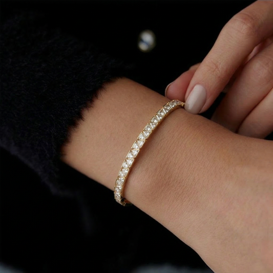 Luna Kuyumcu Model VIP Kelepçe Bileklik — 14 ayar altın görünümlü bileklik | Ferlin Jewelry