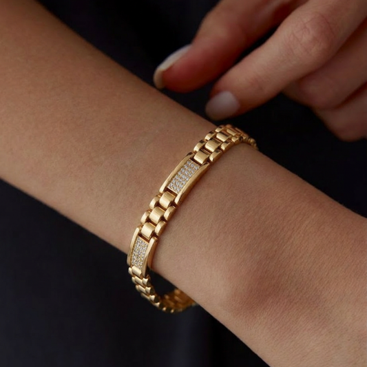 VIP Bileklik — Model B14A — 14 ayar altın görünümlü bileklik | Ferlin Jewelry