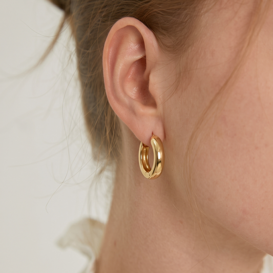 Gold Halka Mini Küpe