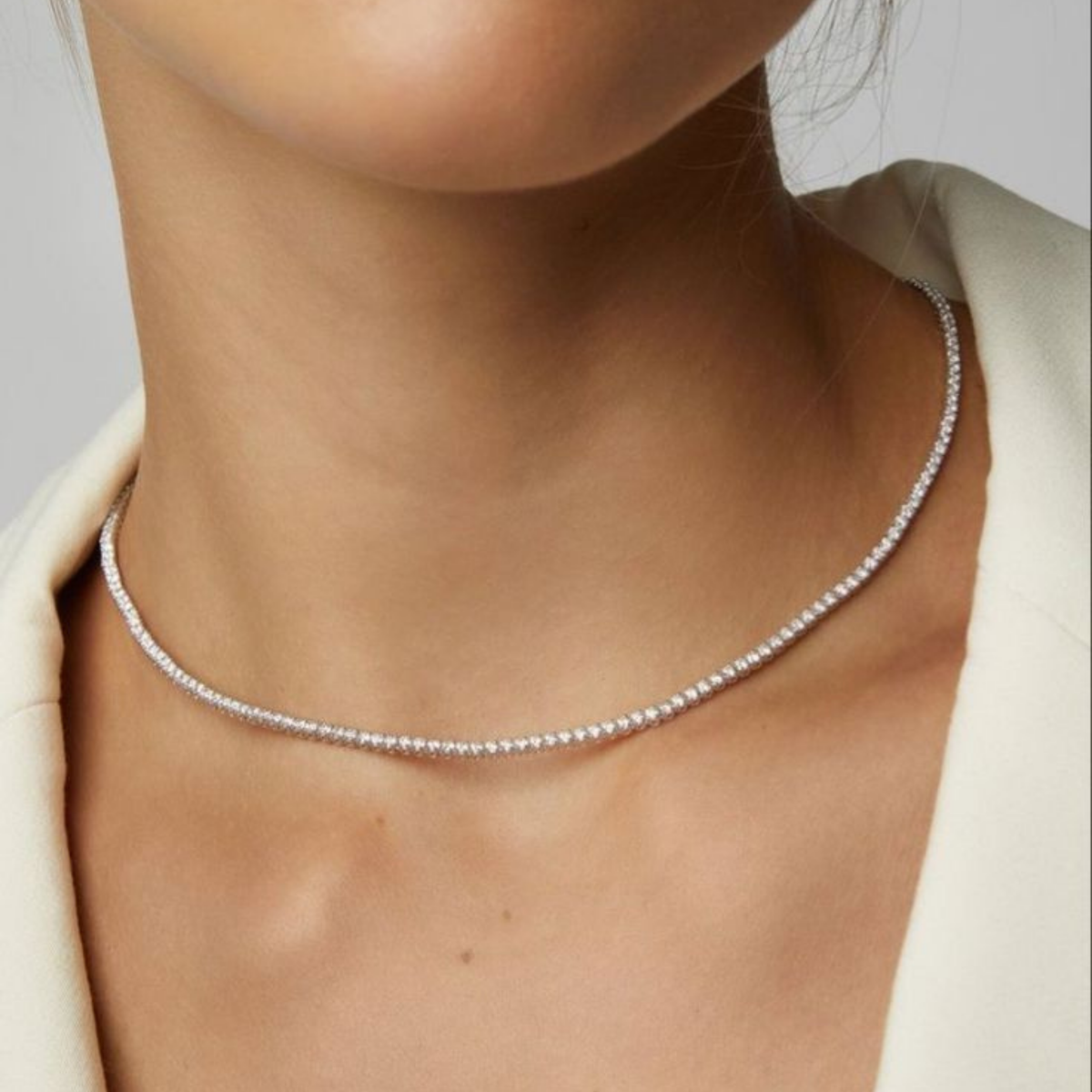 Dönme Yapmayan Silver Renk Su Yolu Kolye Bileklik Set  1mm