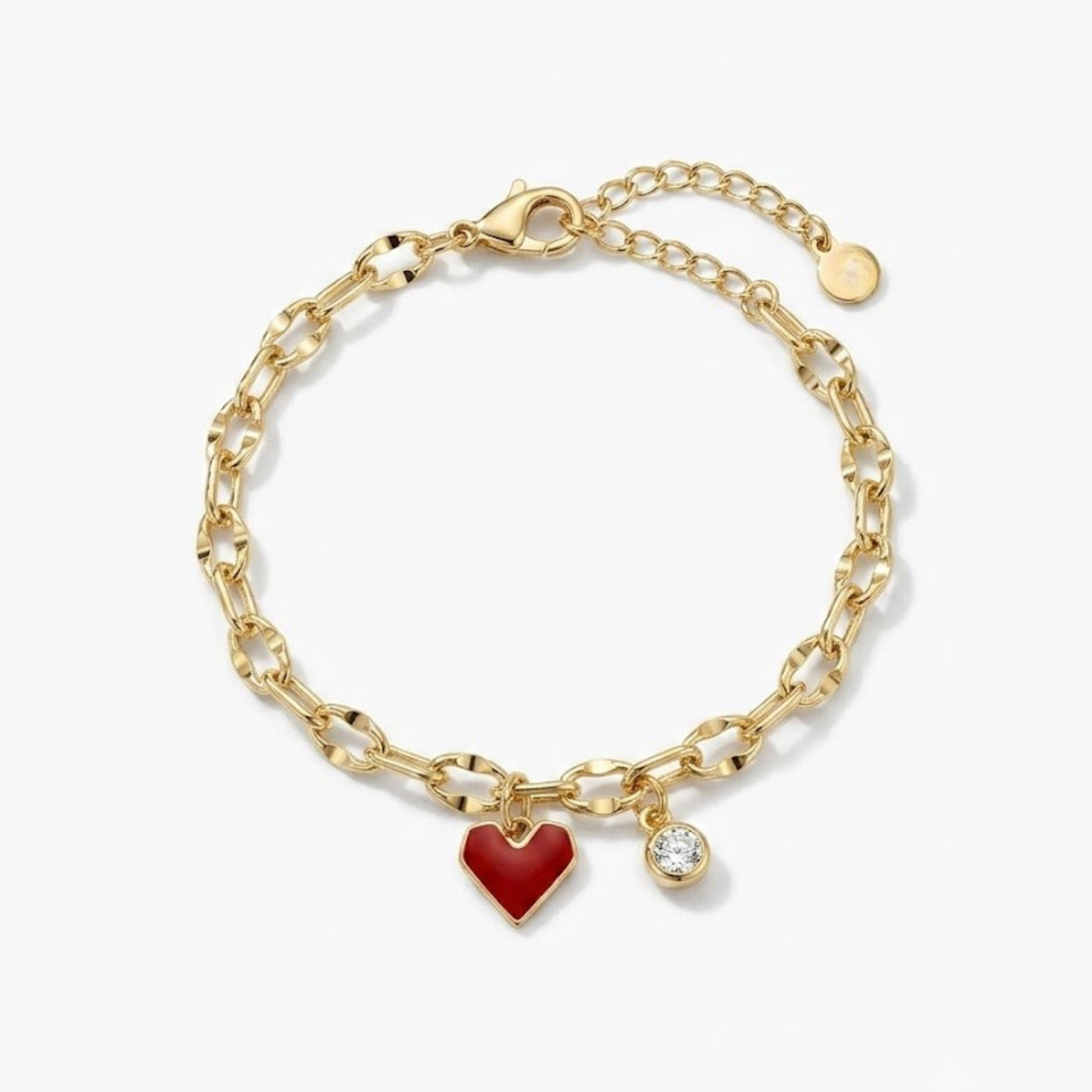 Kırmızı Kalp Charm Detaylı bileklik