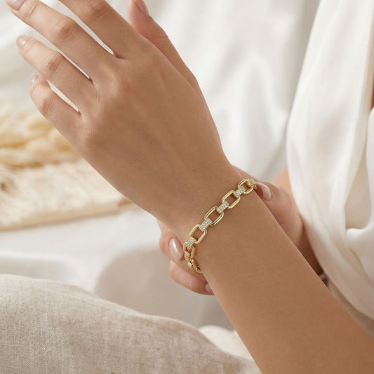 Kuyumcu Model VIP Bileklik — Model B6A — 14 ayar altın görünümlü bileklik | Ferlin Jewelry
