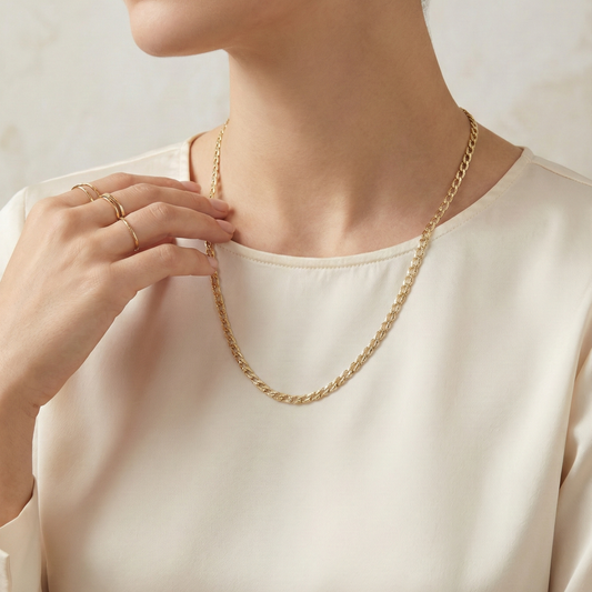 Kuyumcu Model 60 CM  Kolye — 14 ayar altın görünümlü kolye | Ferlin Jewelry