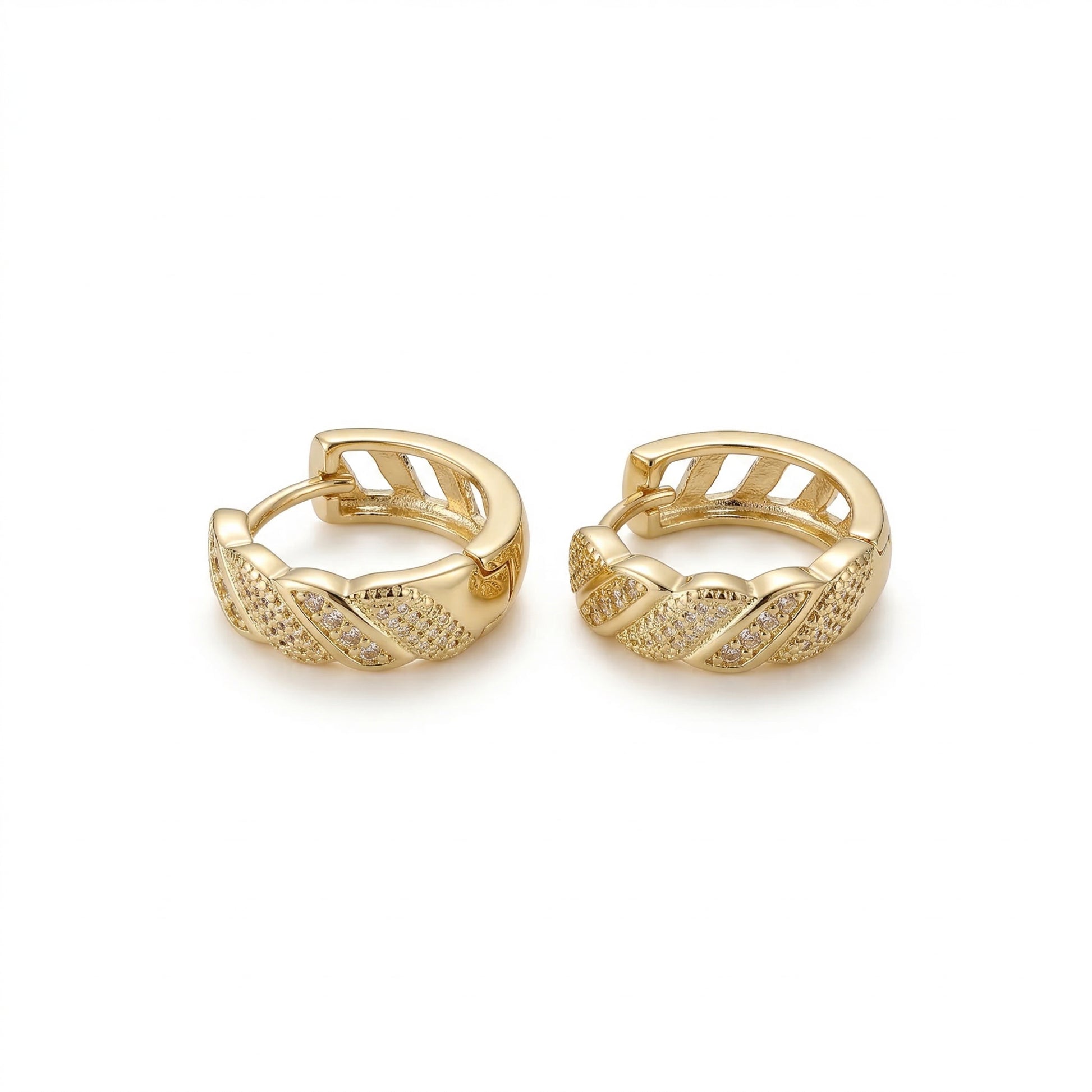 Grace Royal Taş Detaylı Küpe — 14 ayar altın görünümlü küpe | Ferlin Jewelry
