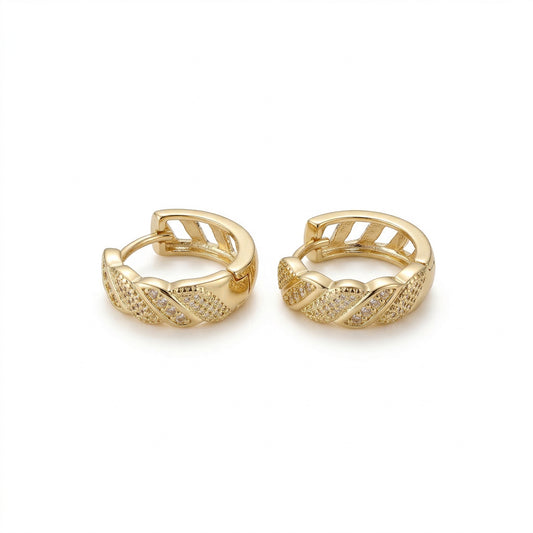 Grace Royal Taş Detaylı Küpe — 14 ayar altın görünümlü küpe | Ferlin Jewelry