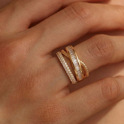 Mirene VIP Yüzük — 14 ayar altın görünümlü yüzük | Ferlin Jewelry