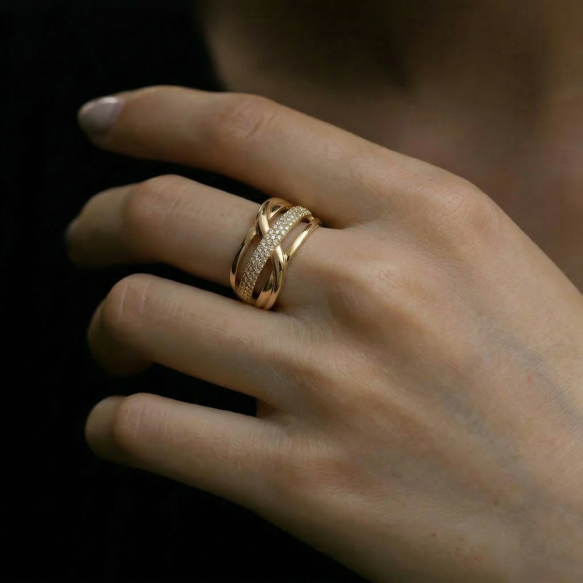 Dora VIP Yüzük — 14 ayar altın görünümlü yüzük | Ferlin Jewelry